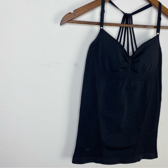 Athleta black racerback t back shelf bra tank top womens size extra small - Picture 2 of 10